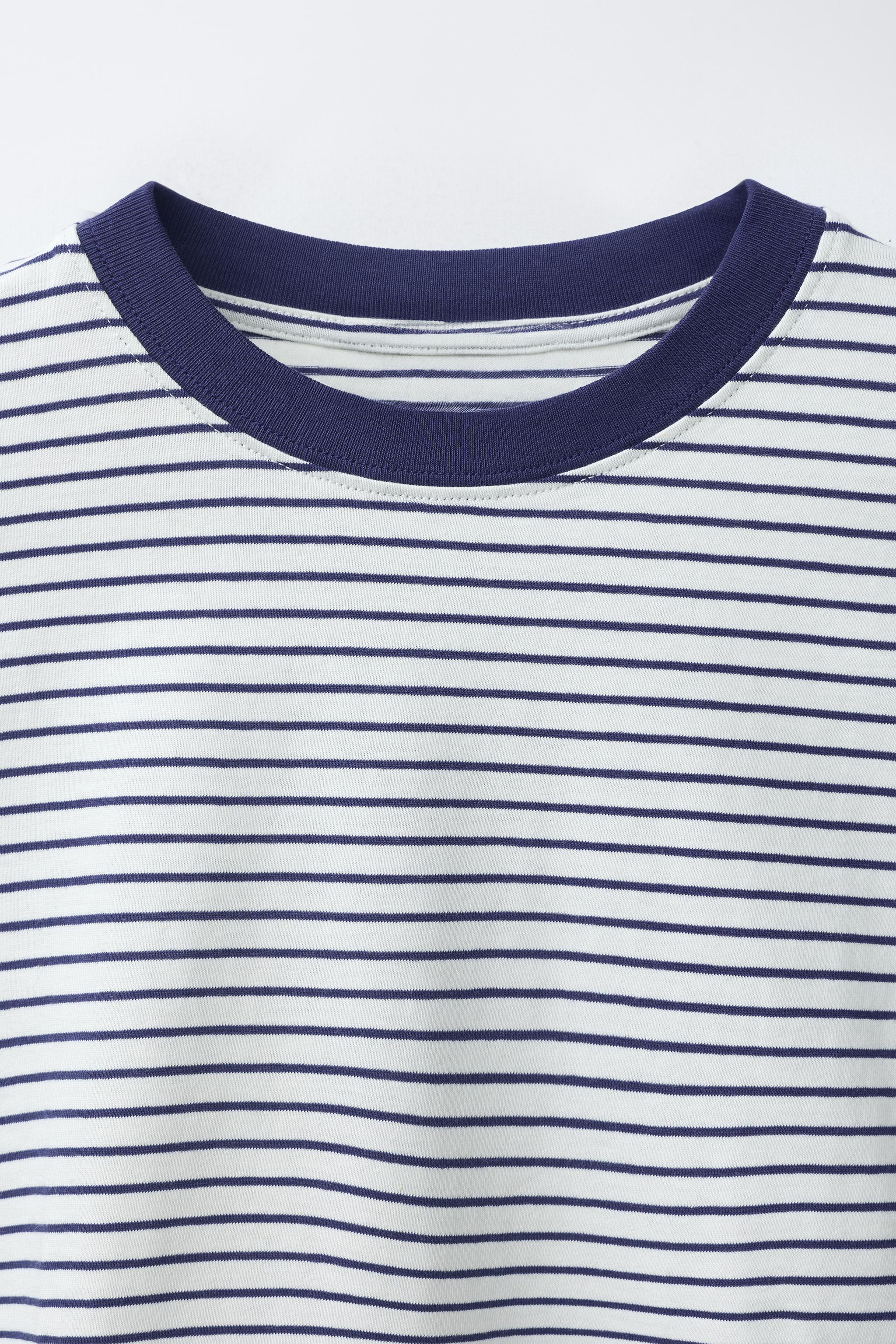 LOT DE TROIS T-SHIRTS UNIS ET À RAYURES